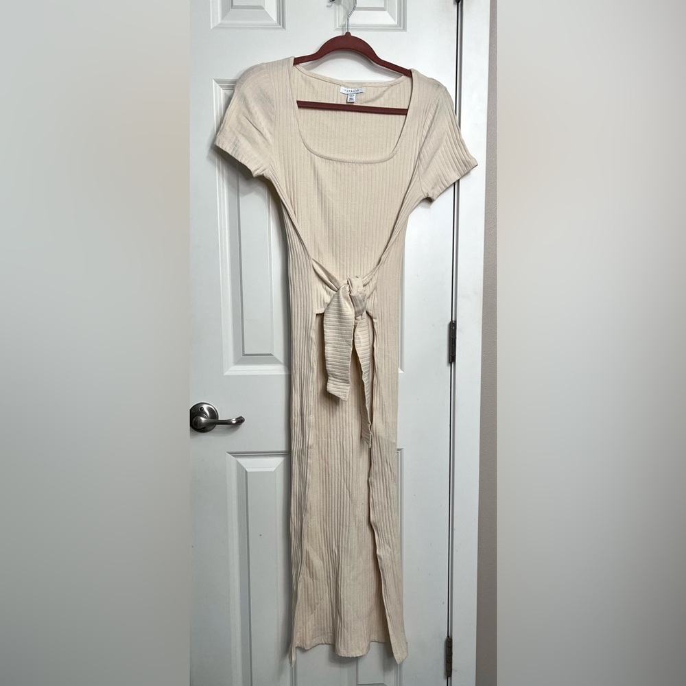 Topshop Ribbed Belted Column Dress NWOT